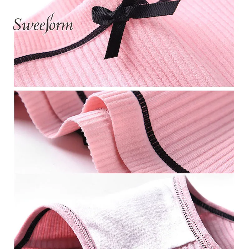 Женские хлопковые трусы со средней посадкой с треугольными чашечками для