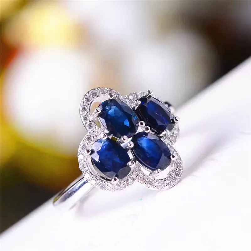 Сапфировое кольцо 925 пробы цельная Серебряная груша потрясающие винтажные