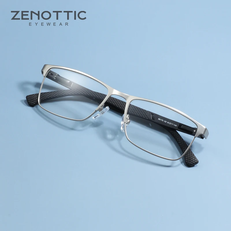 

ZENOTTIC сплав оптические очки оправа для мужчин бизнес стиль близорукость очки мужские сверхлегкие квадратные Противоскользящие силиконовые...