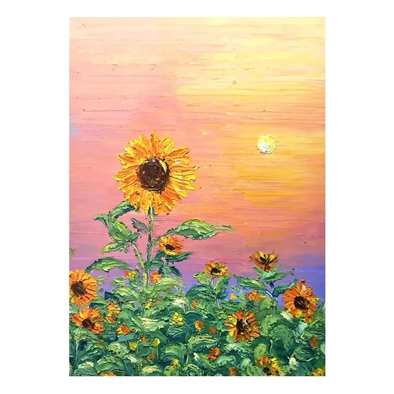 

DIY Paint By Numbers for Beginner Sunflowers,Oil Painting Acrylic for Adults Kids,for Home Decor Frameless 15.7X19.7Inch