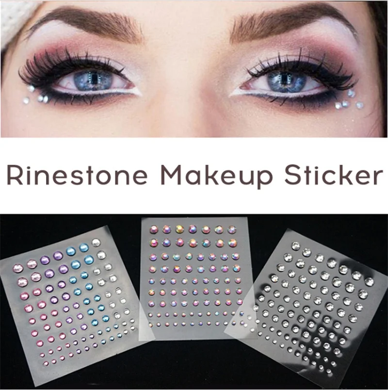 

Face Jewels Sticker Rhinestone Fake Tattoo Stickers Body Glitter Tattoos Gems Flash For Music Festival Party Makeup