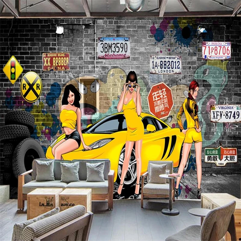 Wellyu пользовательские обои 3d Фреска ручная роспись ретро Европейский автомобиль