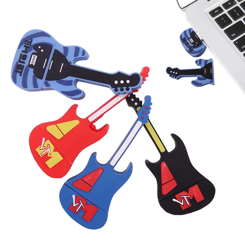 

USB Flash Drive 128G Pen Drive Cartoon Guitar Pendrive 4GB 8GB 16GB 32GB 64GB New Memory Usb Stick Personalized Gift Flash Disk