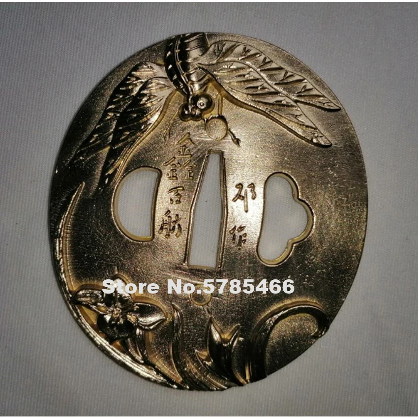 Лучшая медная латунная защита Tsuba menumi Fuchi Kashira W Стрекоза для японского