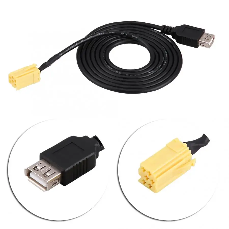 Автомобильный MINI ISO 6 контактный разъем Подключить usb адаптер кабель для Alfa Romeo Fiat
