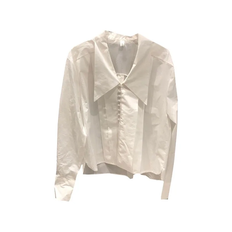

Women's Spring Autumn Blouses New Solid Color Suit Collar Long-sleeved Shirt Top Korean Style Loose Casual Female Tops GX253