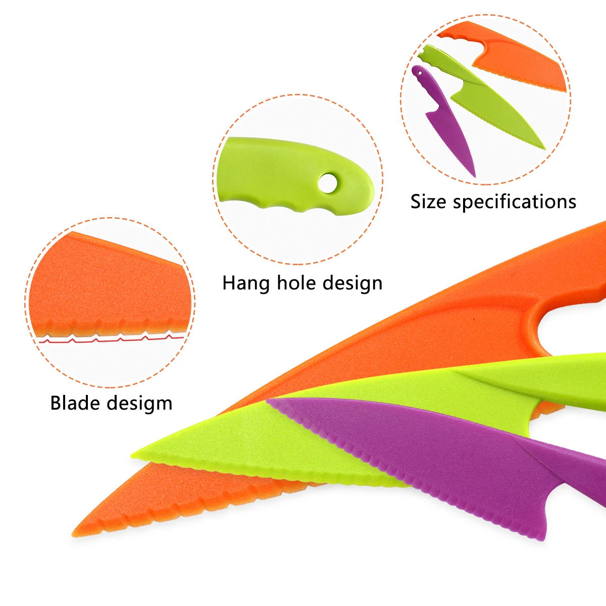 Пластиковый нож для фруктов безопасный хлеба салата кухонный детский поварской