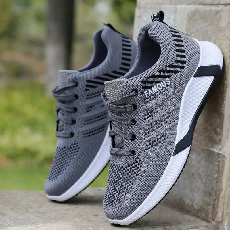 

Summer Men Mesh Breathable Vulcanized Shoes Anti-Odor Runining Sneakers Trendy Boys Casual Shoes