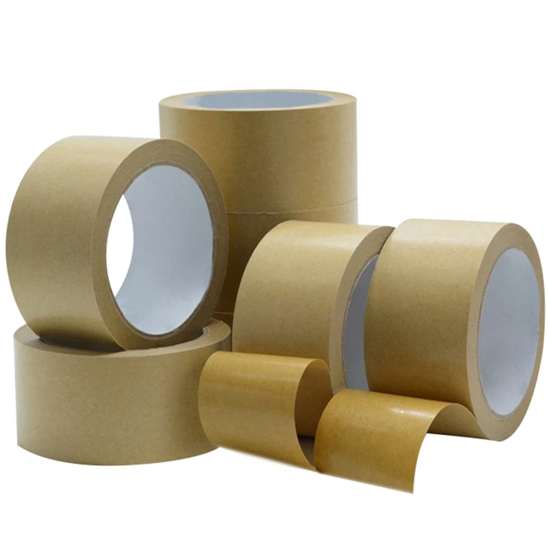 25m Kraft Paper Tape Bundled Adhesive Paper Tapes Sealed Water Activated Carton Painting Sticker For Packaging Tools