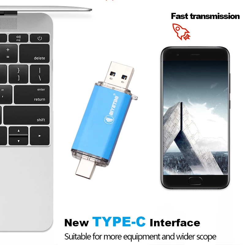 Usb-флеш-накопитель Biyetimi Type-c для телефона и компьютера 3 0 дюйма 32 ГБ 64 128 256