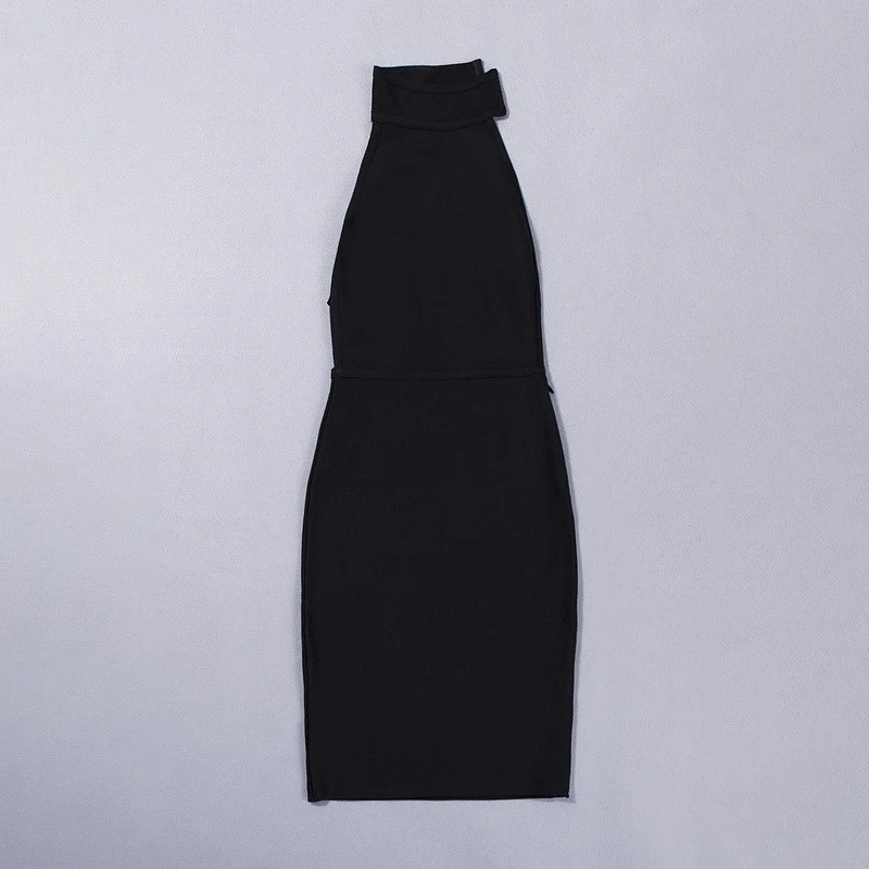 

HQBORY Blcak Halter Sleeveless Sexy Women 2020 New Spring Birthday Party 2019 Bodycon Knitted length Bandage Dress Dresses