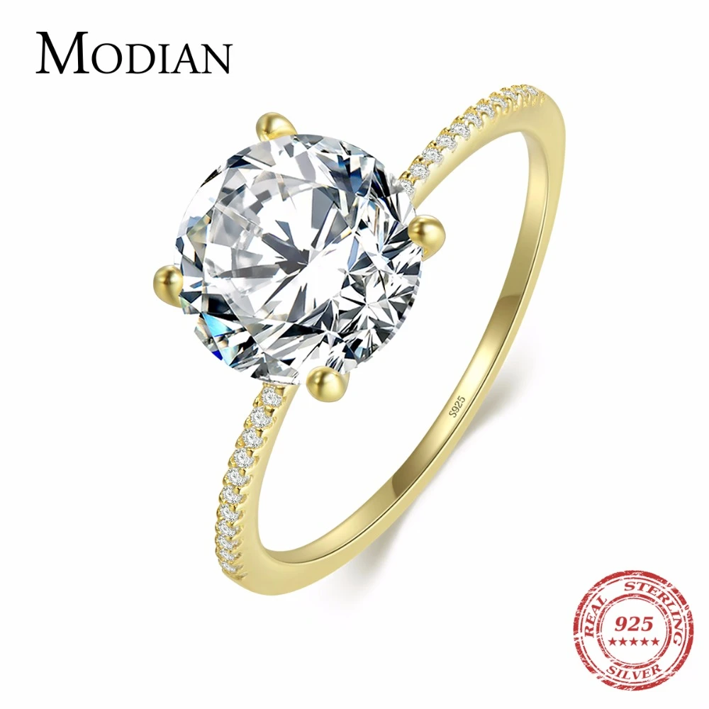 

Modian Real 925 Sterling Silver Fashion Brand Ring Ten Hearts CZ Finger Wedding rings For Women Engagement Anniversary Jewelry
