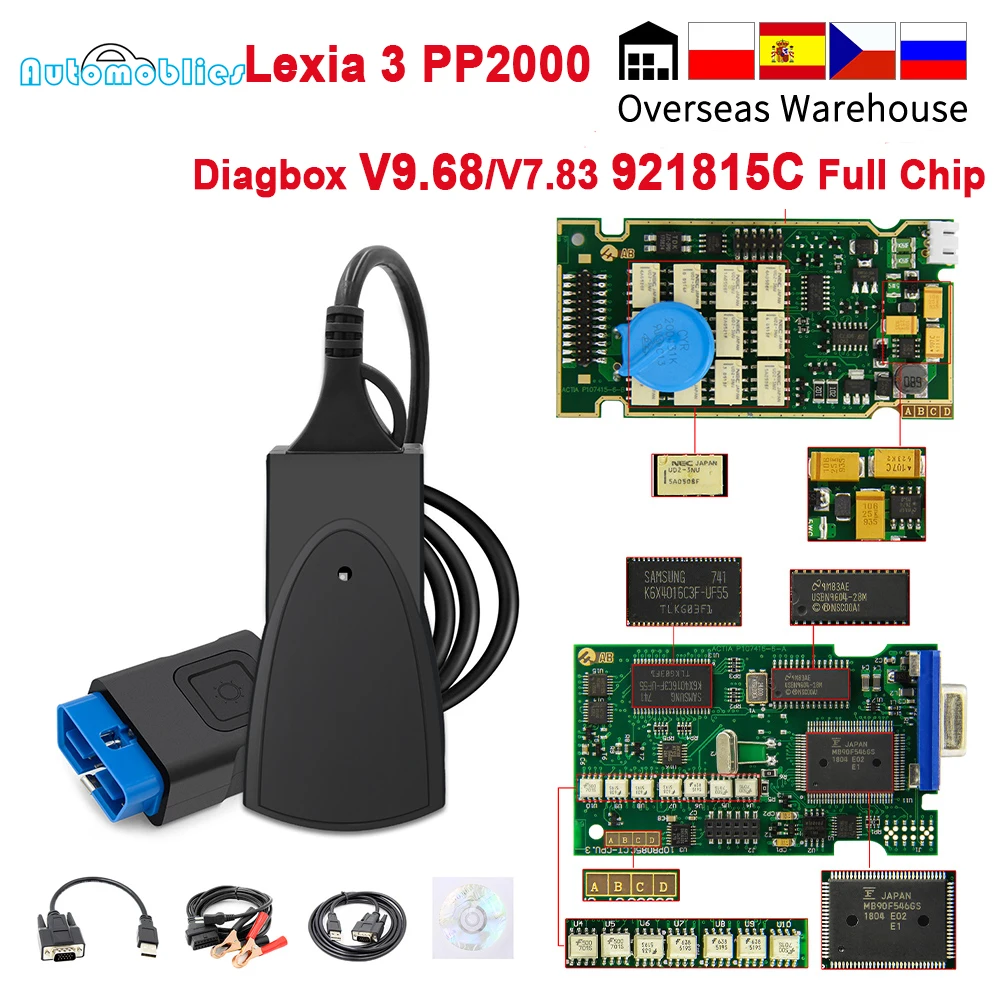 Lexia 3 PP2000 полный чип Diagbox V9.68 921815C Lexia3 V48/V25 OBD2 сканер для Citroen Peugeot OBDII Авто