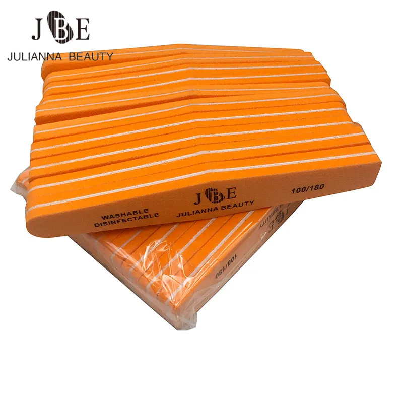 Lixa de Unhas Arquivos de Buffer do Dobro-lado do Salão de Manicure Unidades Pacote 180 Grit Arquivos Lavável Lixa Nail Ferramentas Fornecedor 50 – 100
