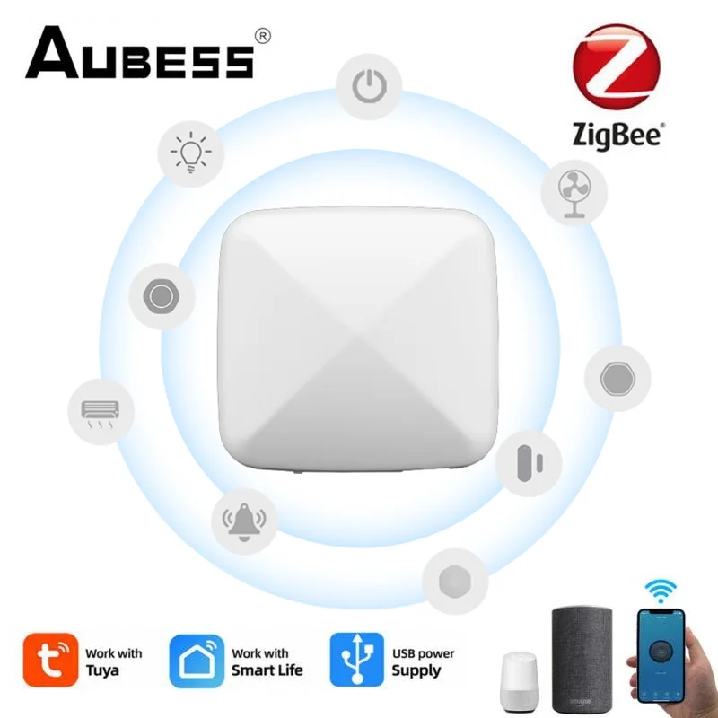 

Проводной концентратор Aubess Tuya Smart Zigbee, беспроводной сетевой смарт-шлюз, устройство Google Home, однорежимный хаб для умного дома Zigbee Gateway