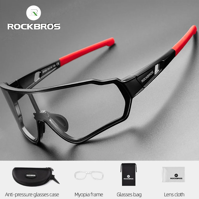 ROCKBROS UV400 Photochromic Cycling Glasses Sports Eyewear Bicycle Men Bike Sunglasses Women MTB Road Goggles | Спорт и развлечения