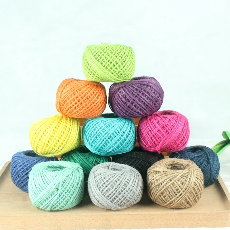 

Jute Twine 50M Natural Rope 2mm DIY Rustic Tags Wrap vintage wedding decoration Burlap String Cord christmas Gift Packaging