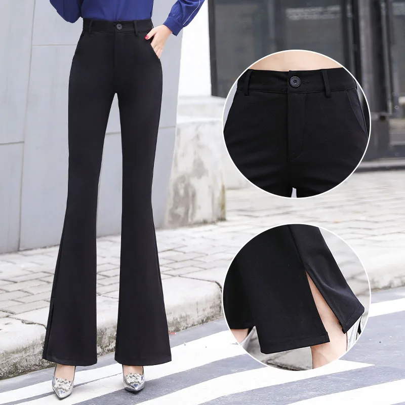 Женские стройнящие брюки с микро колокольчиком облегающие в новом стиле на весну