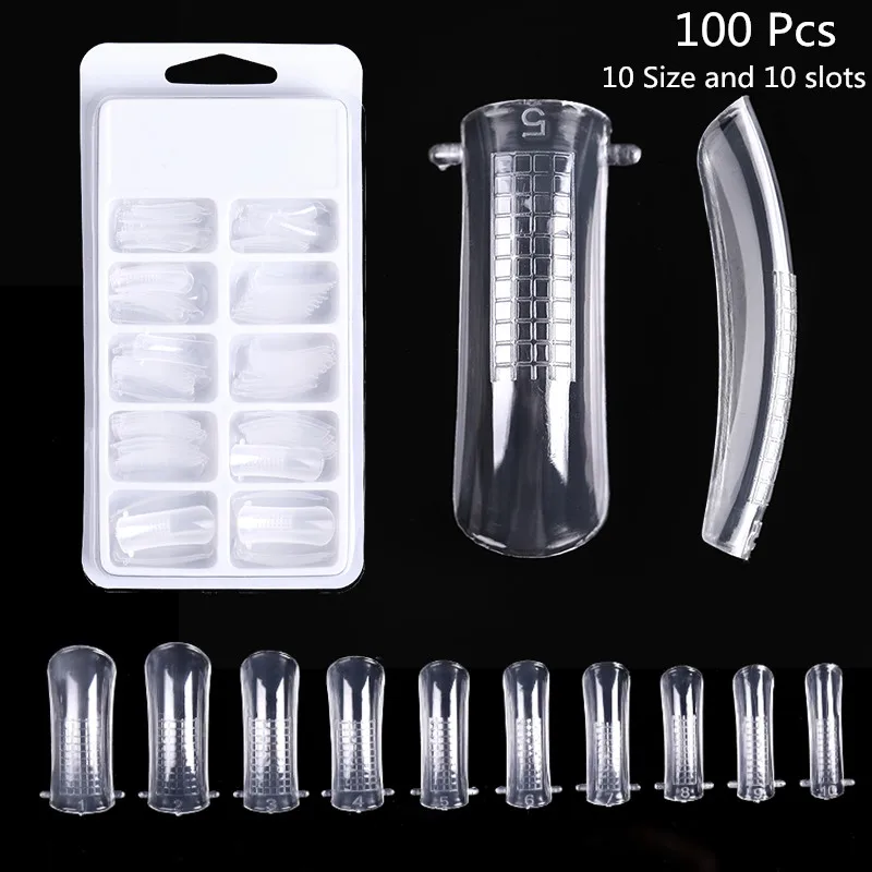 100pcs nail tips LILYCUTE 20 мл полигелевый набор для наращивания светодиодный прозрачный УФ-гель лак для ногтей Набор для дизайна быстрое наращивание ногтей Твердый гель - Цвет: 100pcs nail tips