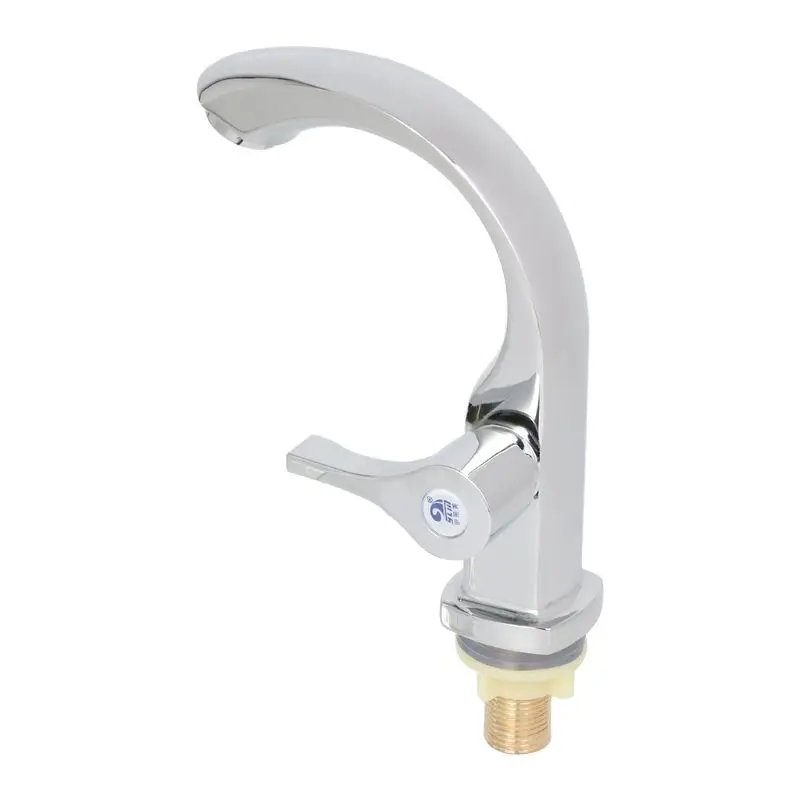 

Kitchen 1/2" Connect Basin Faucet Deck Mounted Single Cold Water Tap Plated