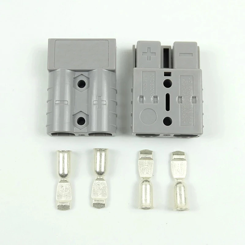 

3 Colors 600V 50A Copper Silver Battery Quick Connector Kit Connect Plug Disconnect Winch Trailer Connector Max for 6AWG wire