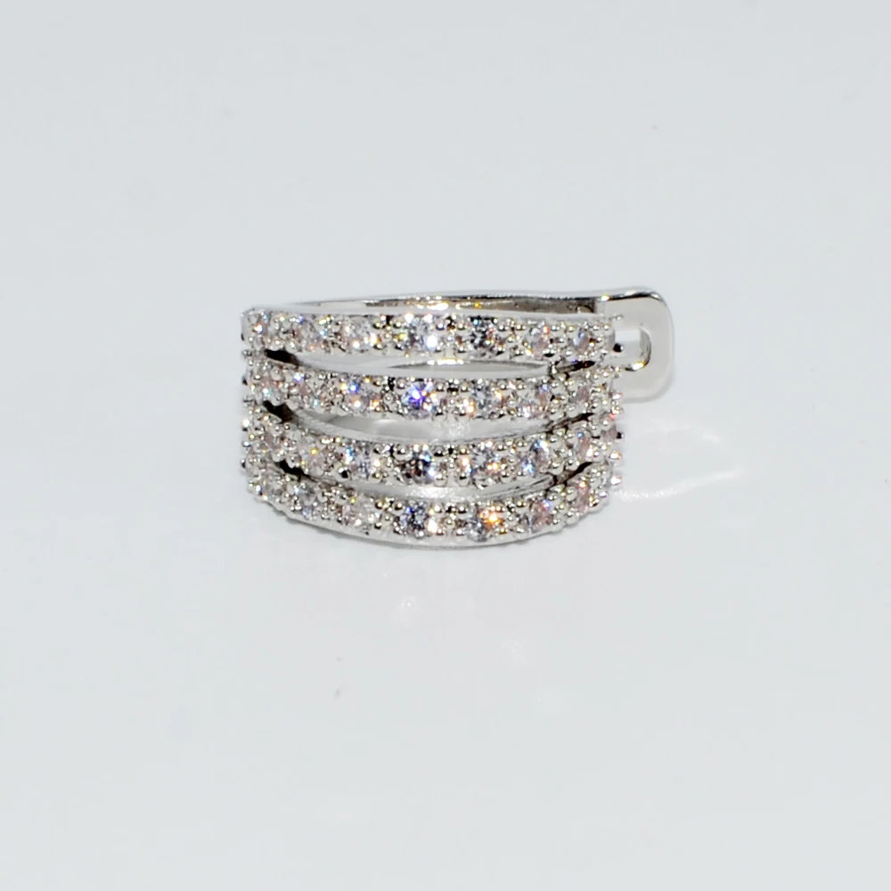 Style8 Silver 1 шт Ушной Хрящ клип Регулируемый Иллюзия искусственный пирсинг для уха серьги кристалл манжета для уха со звездой без отверстия не пирсинг CZ ювелирные изделия для тела - Окраска металла: Style8 Silver