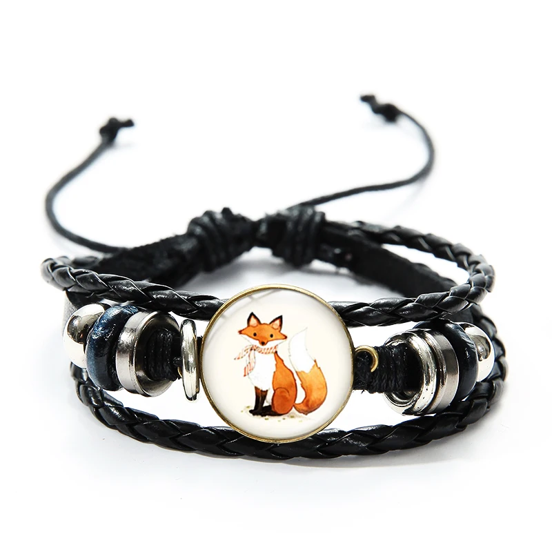 Умный многослойный Плетеный Кожаный Браслет SONGDA из лисы для девочек и мальчиков