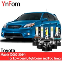 ynfom led headlights kit for toyota matrix e130 e140 2002 2014 low beamhigh beamfog lampcar accessoriescar headlight bulbs