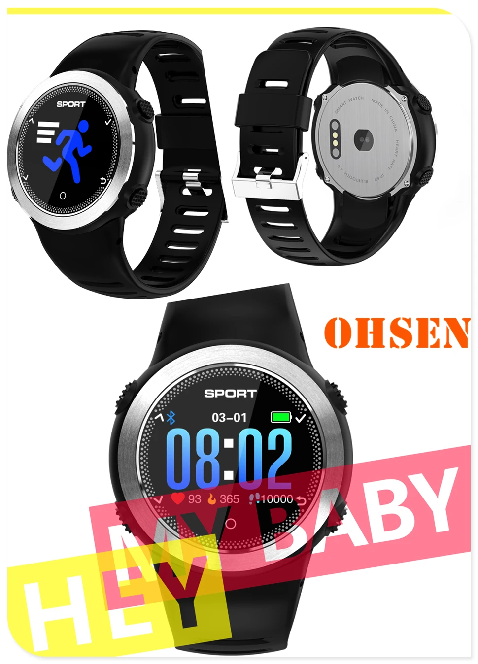 OHSEN мужские s часы Топ бренд класса люкс Bluetooth/Smart/спортивные часы мужские спортивные наручные часы мужские Reloj Hombre мониторинг сердечного ритма