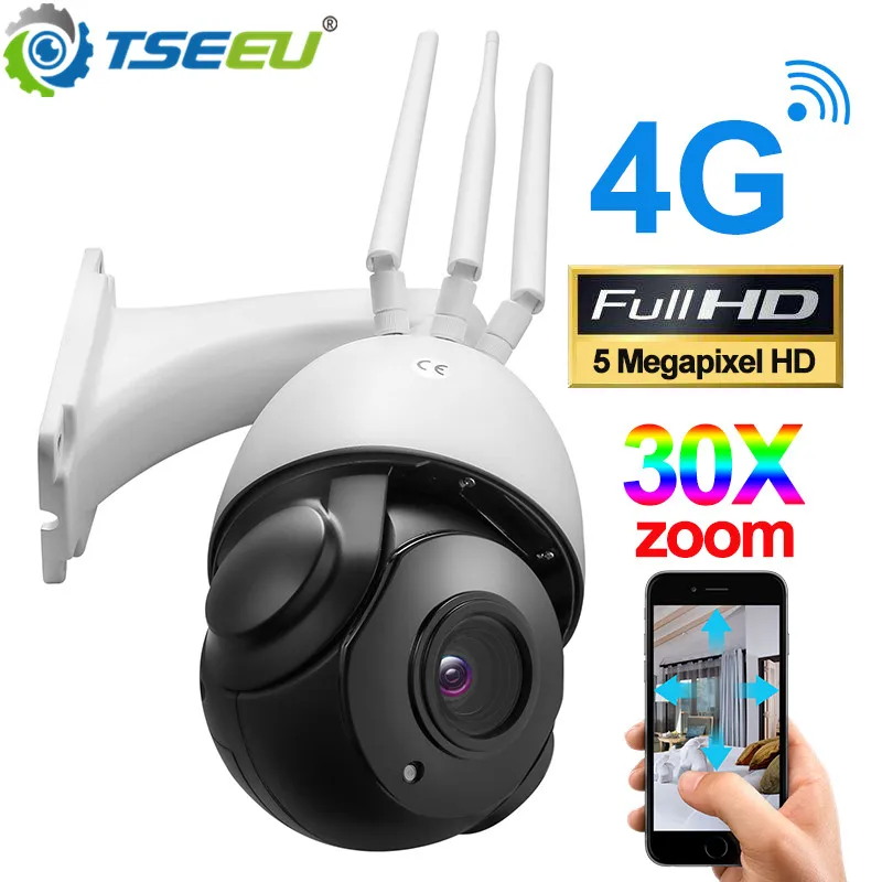 5MP 4G сим карта IP Камера 30xzoom открытый металлический функции панорамирования