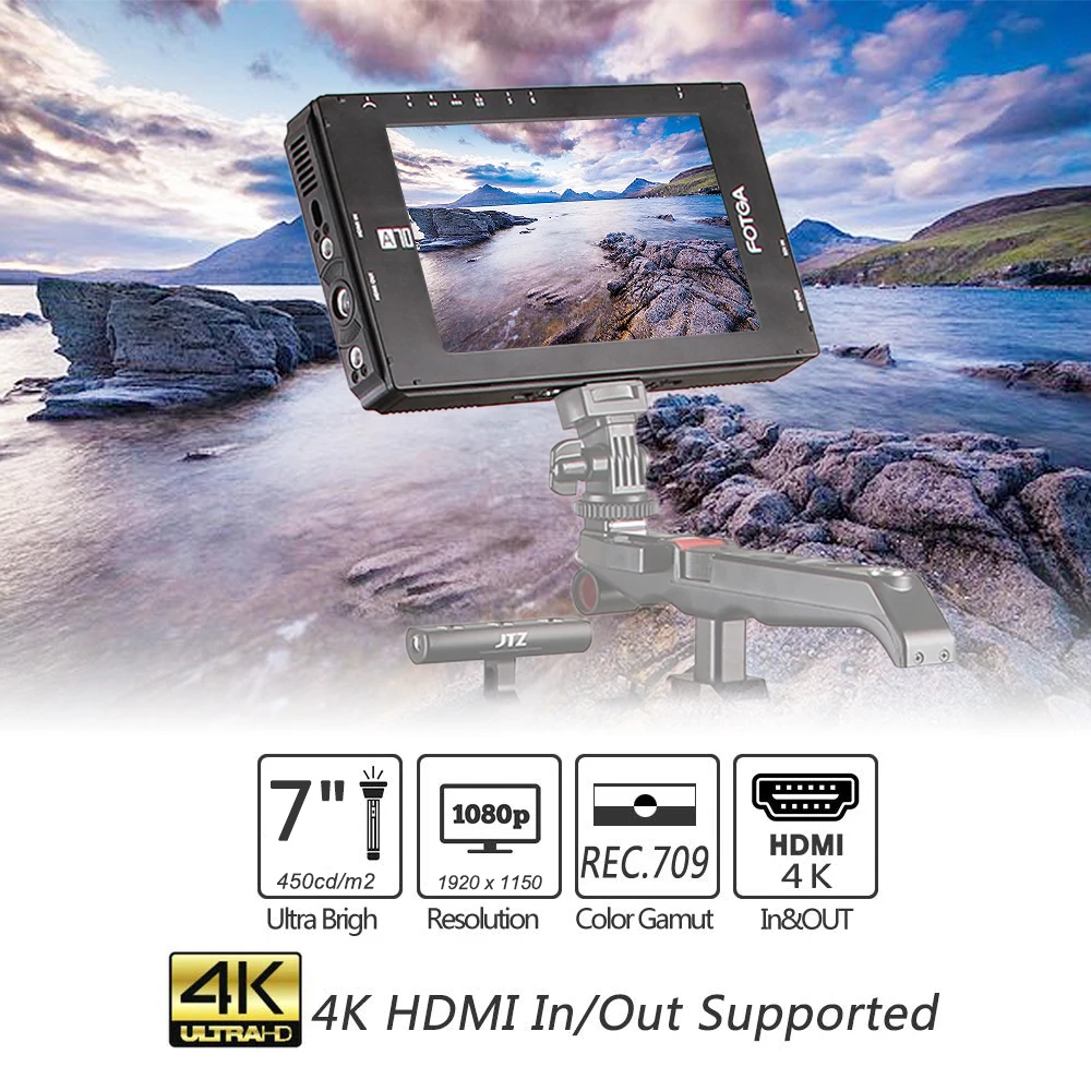 Полевой монитор FOTGA A70/A70T/A70TL/A70TLS 7 &quotFHD для видеокамеры IPS SDI 4K HDMI 3D LUT двойная