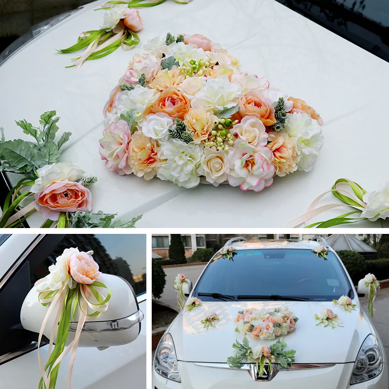 

Бокал для шампанского сельских автомобиля зеркало моделирования ручка фиолетовые цветы искусственные платья для свадебных торжеств