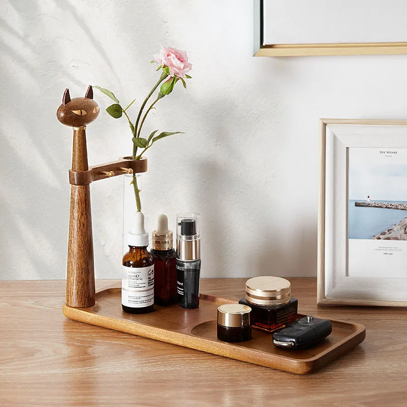 Деревянная настольная подставка для хранения с подставкой искусственных очков