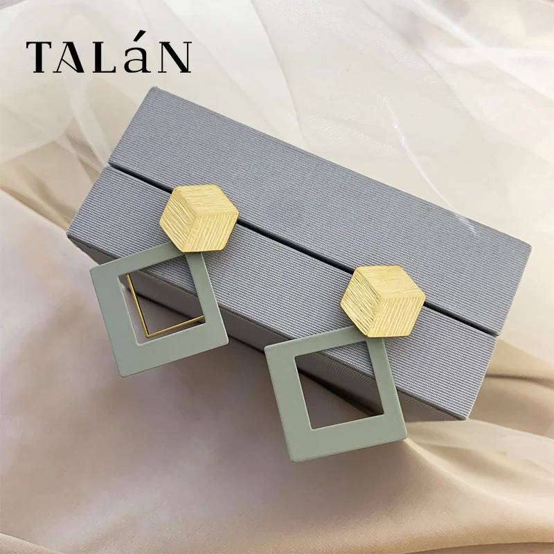 

Clearance Special Offer ~ Macaron Color Rhombus Earrings South Korea Internet Influencer Temperamental Earrings Minimalist