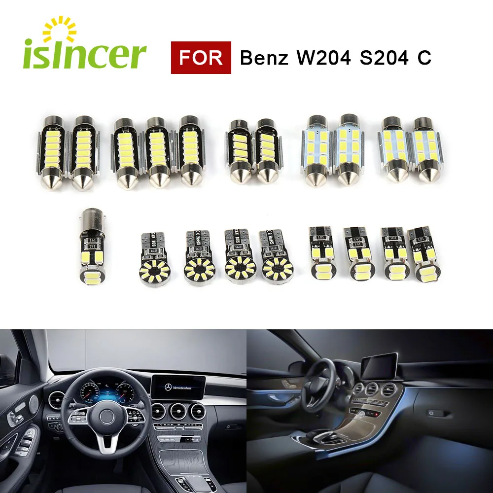 

20 штук Canbus SMD СВЕТОДИОДНЫЙ внутренний светильник ing для Mercedes-Benz W204 S204 C 2008-2015 класс ксенон белый светодиодный светильник зеркальный купол для ...