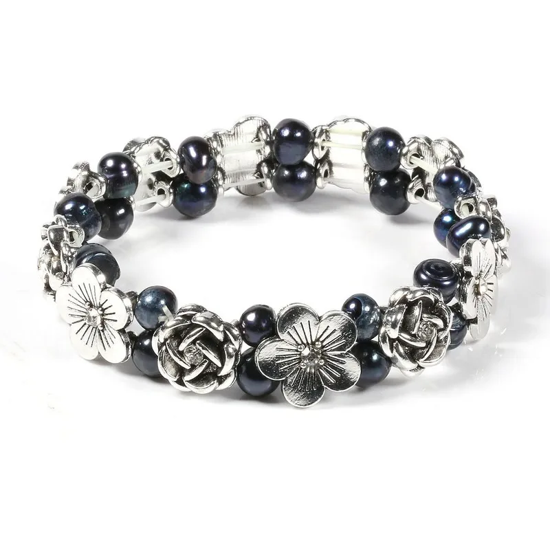 

Pearl Bracelet 6-7mm Double Row Natural Freshwater Pearl Plus Alloy Accessories Bracelet DIY Handmade Jewelry Bracelet Pearl