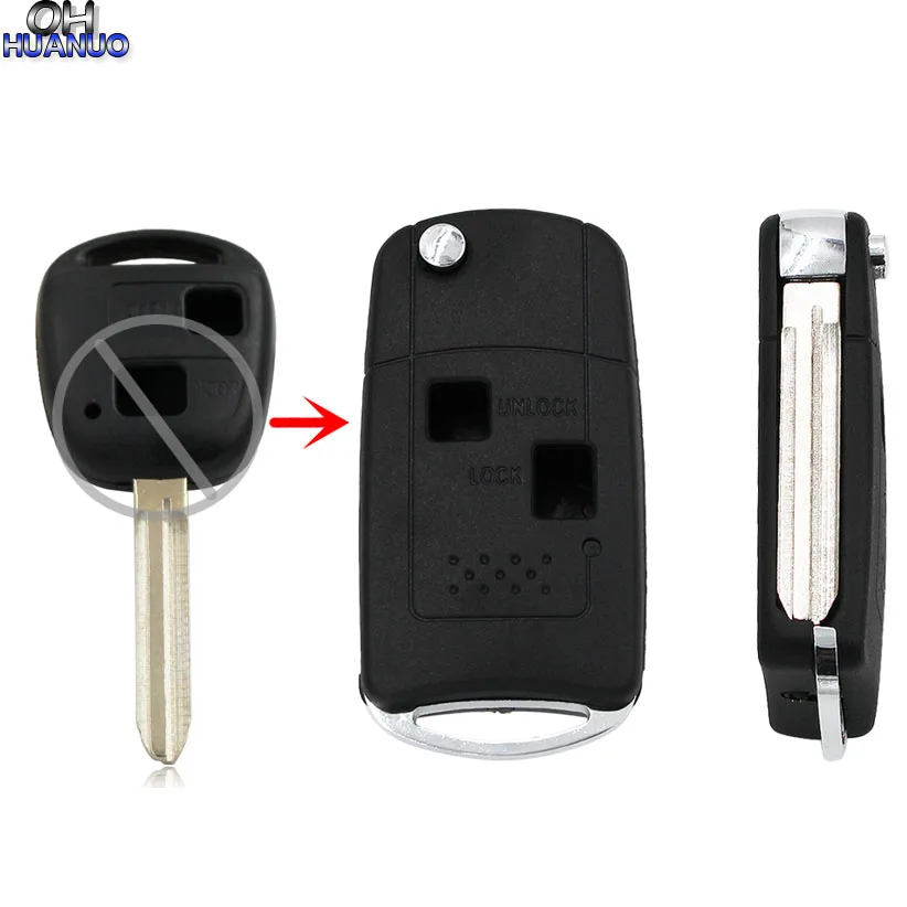 2 кнопки модифицированный Флип складной пульт дистанционного ключа оболочки для