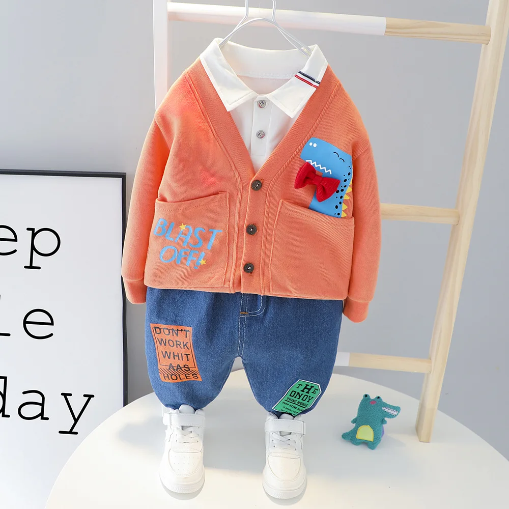 2020 детская одежда Костюм для маленьких мальчиков Кардиган Спортивный костюм