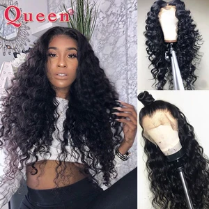 Парики из натуральных бразильских волос, с глубокой волной, 13 х4