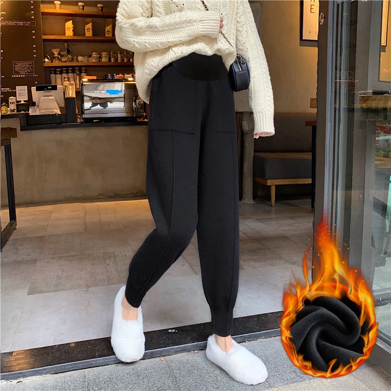 

982 # осенне-зимние плотные бархатные брюки для беременных шикарные спортивные повседневные брюки для беременных