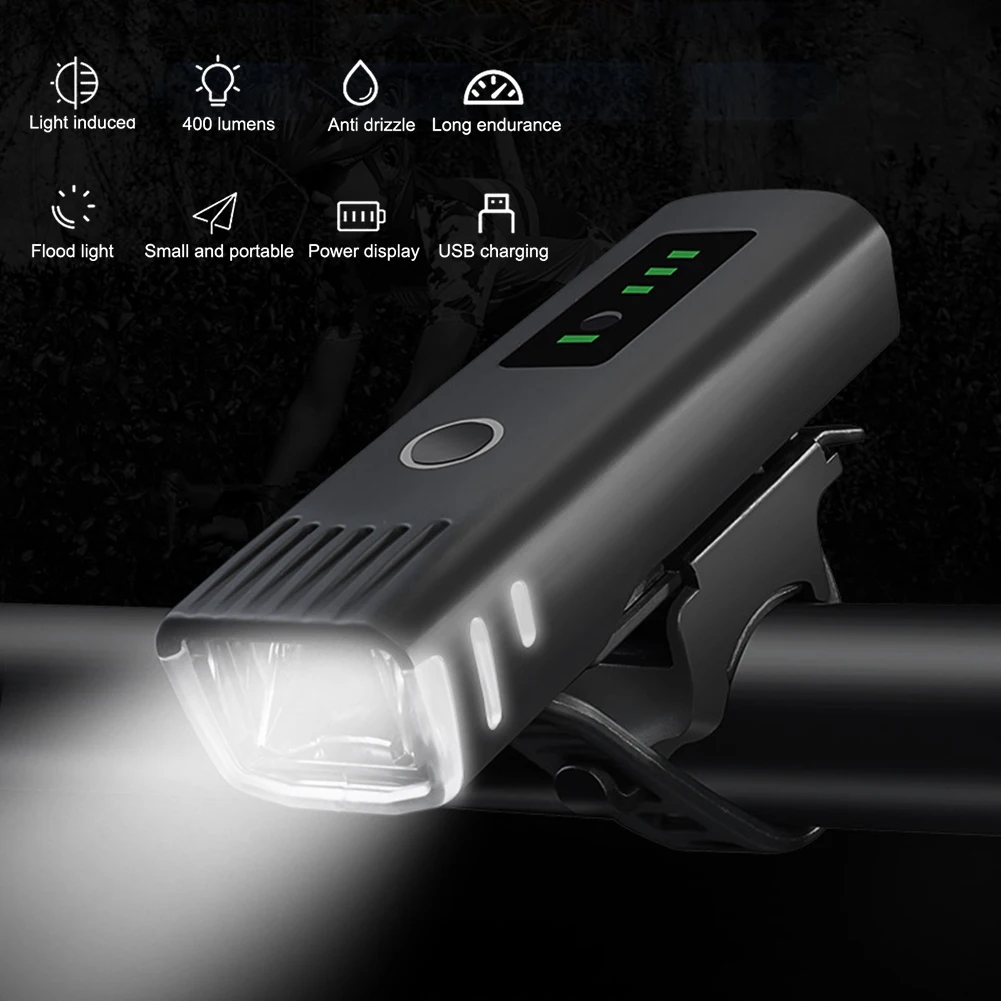 

Smart Induction Bicycle Front Light USB Rechargeable Rear Light LED Headlight Waterproof Bike Lamp Cycling FlashLight For Bike