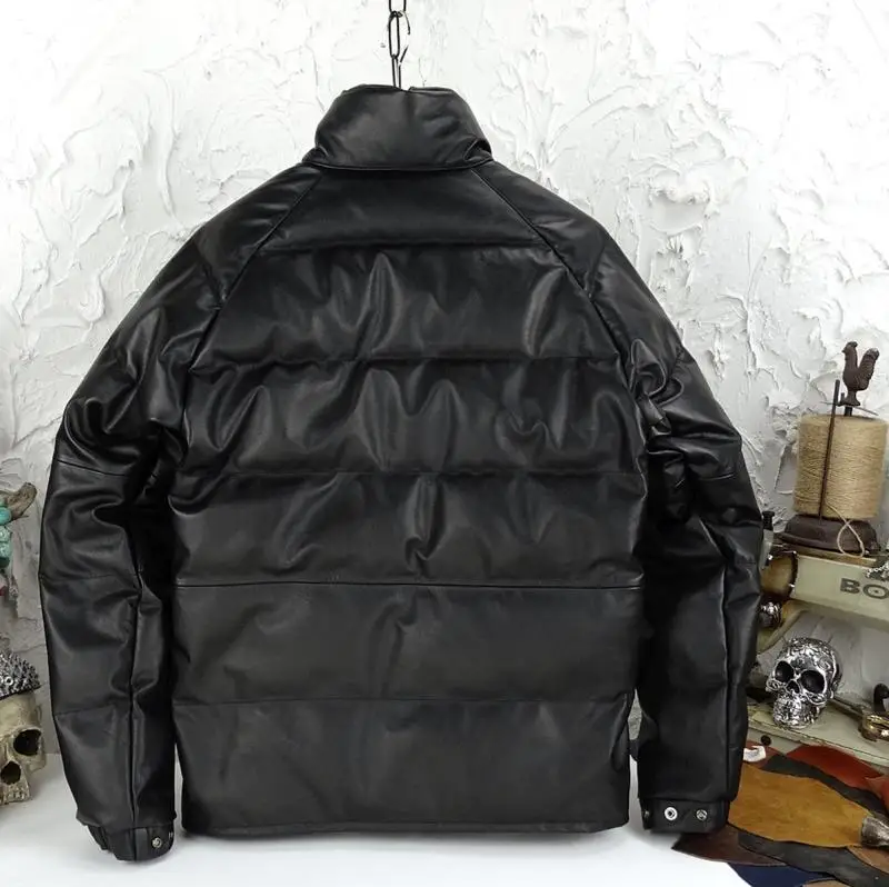 

Kimura Trend Leather Takuya down Feather Japan Hyogo Calf Skin Really Leather Coat Warm Warm