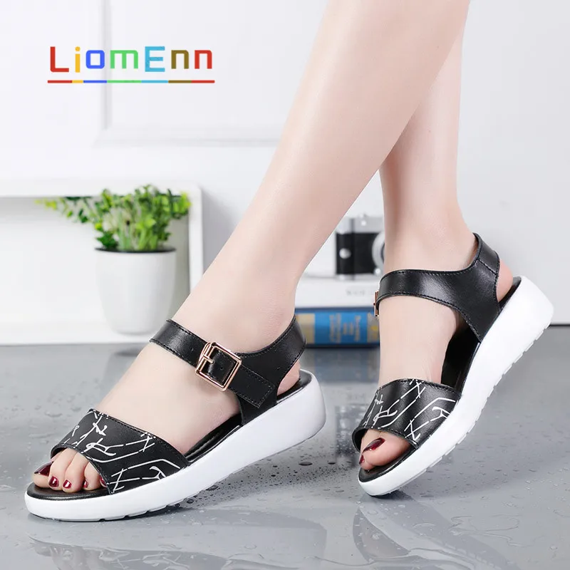 

Women's Sandals 2021 Summer Sandals Women Beach Shoes Buckle Fashion White Sandals Female Shoes zapatos mujer Small Size 33-40