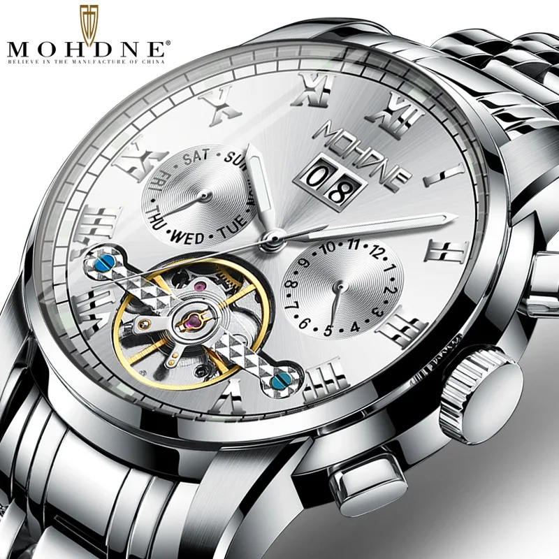 Золотые автоматические механические часы с турбийоном модные мужские роскошные