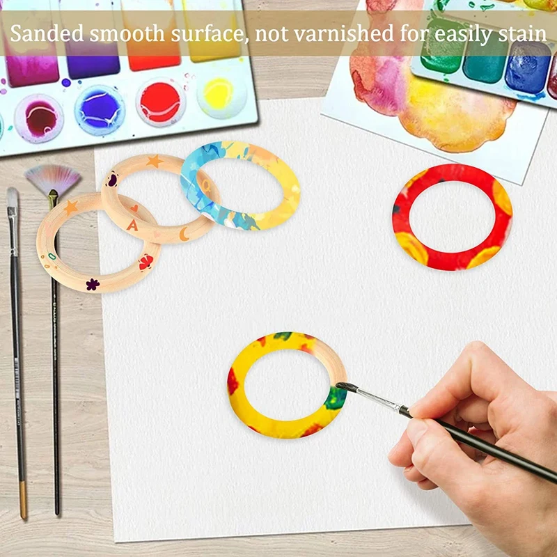 

30Pcs 70mm Wood Rings,Wooden Ring Wood Circles for DIY Crafts, Macrame Plant Hanger,Ornaments and Jewelry Making