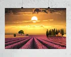 H216 Закат над лавандовыми полями Тоскана натуральная Наклейка на стену Шелковый постер художественное украшение для дома Рождественский подарок