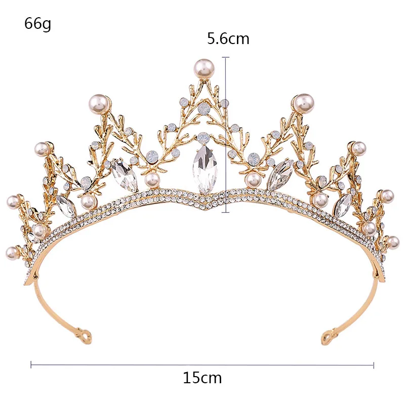 Женские свадебные вечерние тиары FORSEVEN золотистые/Серебристые коронки с