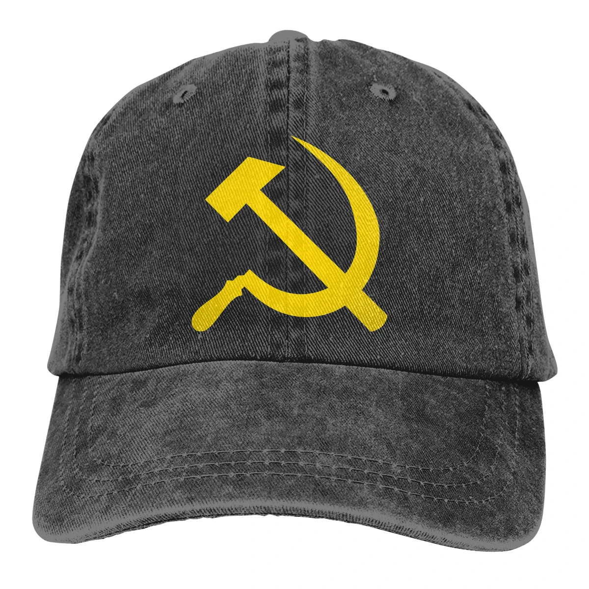 

Adjustable Solid Color Baseball Cap Hammer And Sickle Washed Cotton Communism Marxism Socialism CCCP Sports Woman Hat