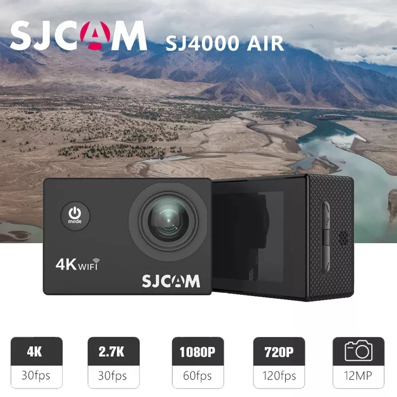 Цена Экшн-камера SJCAM SJ4000 AIR 4K, Full HD, Allwinner 4K, 30 кадров/с, Wi-Fi, экран 2,0 дюйма