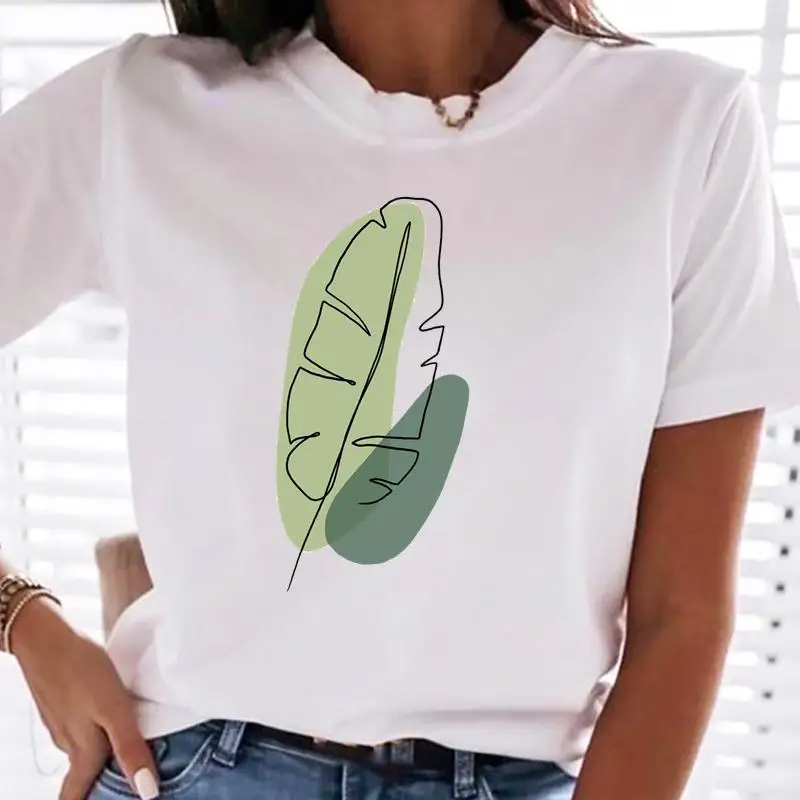 

Футболка женская с рисунком растений, мультяшная одежда 90-х, модная рубашка с графическим принтом, с коротким рукавом, весна-лето
